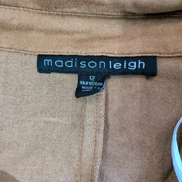 MADISON LEIGH Caramel Suede Button Down Dress - Picture 5 of 5